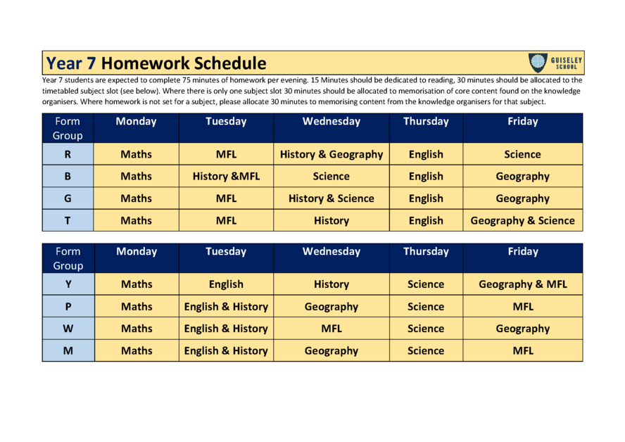 guiseley school homework